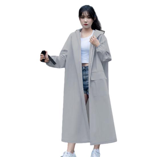 Yousheng Hooded Raincoat Waterproof EVA Button Zipper Closure Reusable Adults Ultralight Rainproof Thick Portable Outdoor Travel Rain Jacket Poncho