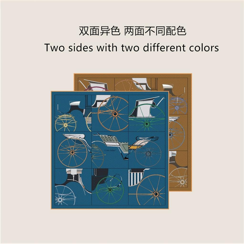 70CM Handmade Double-Side Printed Imitation Silk Scarf Roll Edge Luxury Pattern High Quality Women Scarf Wraps Echarpes Foulards