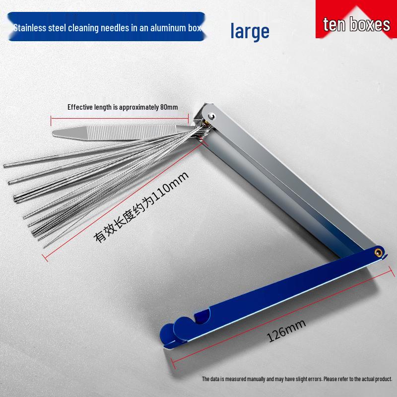 Stainless Steel Cutting Torch Cleaning Needle Set with Aluminum Box