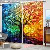 Curtains Tree Life Versatile Polyester Without Electricity Applies Holiday Decorations Curtain Made Of Washable