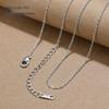 Gargantilla de Plata 925: Collar de Cadena Fina Liso para Hombres y Mujeres, Plata Pura 999, Sin Colgante