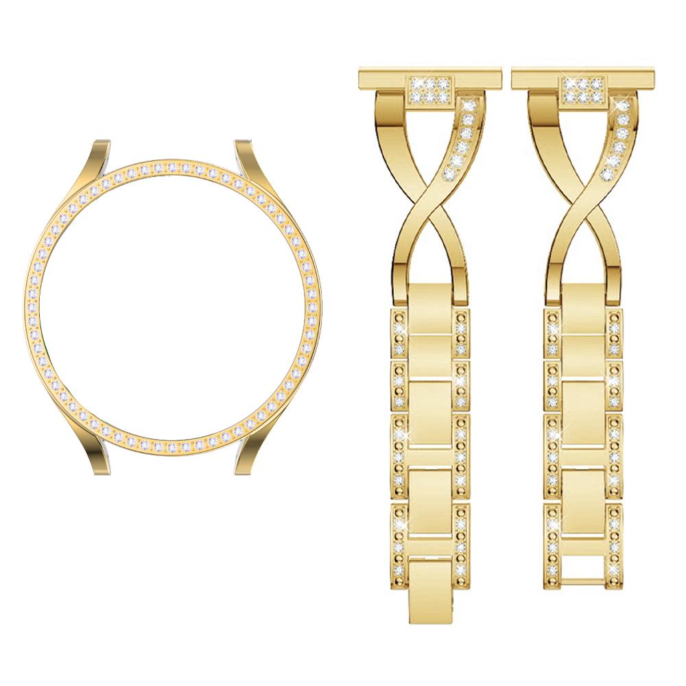 

Ladies Diamond Strap+Case for Samsung Galaxy watch7 watch6 watch5 watch4 40mm 44mm Sparkling Replacement band protective shell Galaxy watch7 44mm