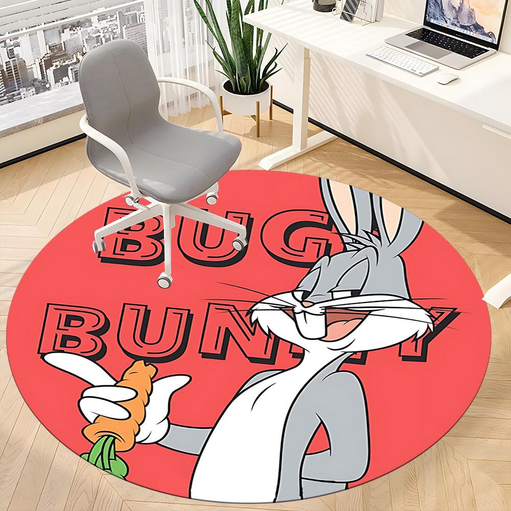 1pc Bugs Bunny Looney Tunes Office Round Area Rug, Under Office Chairs Bedroom Living Room Home Decor, Room Decoa1016158