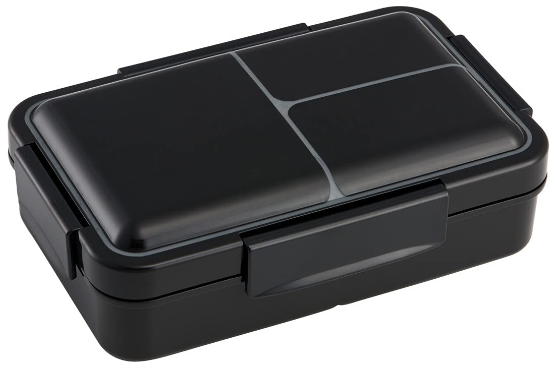 

Skater Bento Box, Leak-Proof, Divided, Integrated Gasket, Fluffy Serving, Single Tier, 850ml, Large Capacity, Black, PALT9AG-A