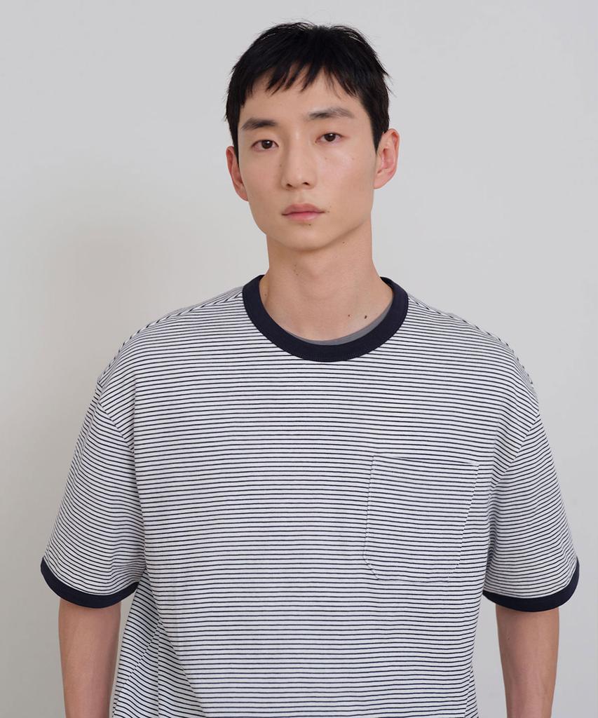 SIECLE Striped Ringer T-Shirt (White)
