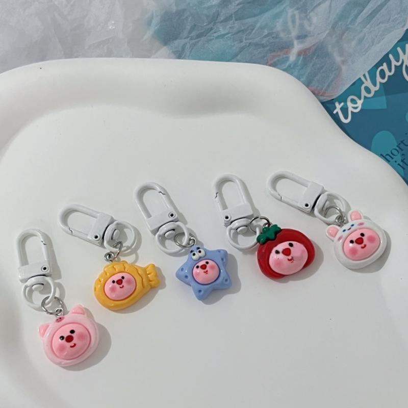 Cute Resin Keychain Loopy Keychain Resin Cartoon Doll Pendant Cute Accessories Perfect Gift for Woman Girls Children