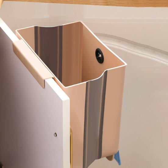 Foldable Trash Can Hanging Garbage Can Large Capacity Waterproof Oil-Resistant Easy to Install Cabinet Door Trash Can Waste Bin