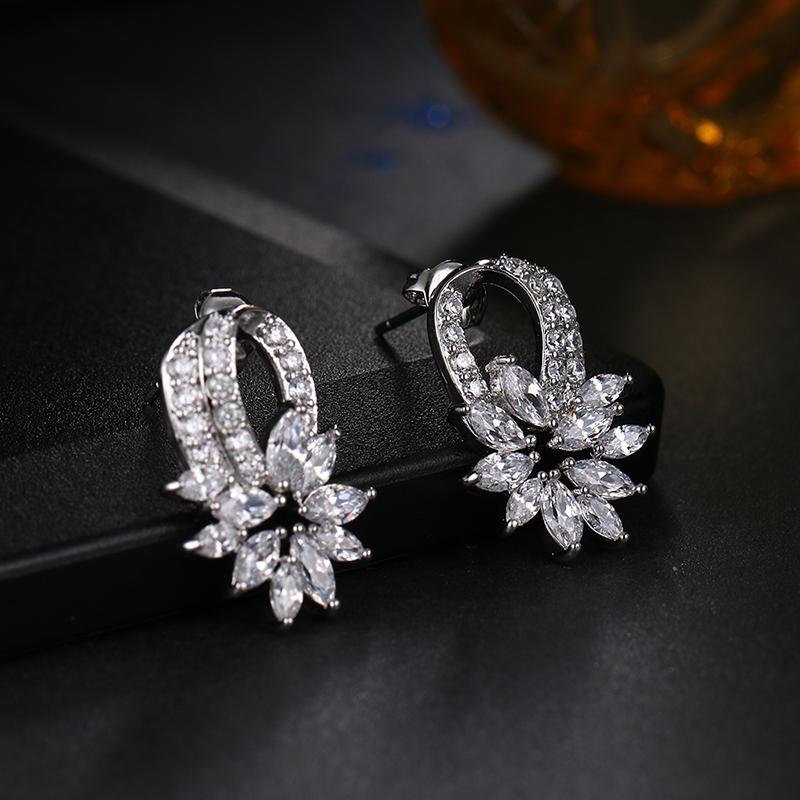 Bettyue Brand Fashion Charm Aaa Cubic Zircon White Gold Color Geometric Jewelry Earrings For Woman Elegance Wedding Party Gift