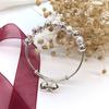 Fashion Transfer Bead Bell Bracelet Girls Sweet Versatile Temperament Bracelet Silver Bead Simple Bracelet with Accessories