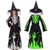 Death Luminous Witch Clothing with Hat Carnival Party Reaper Set Funny Ghost Cosplay Costumes  Kids