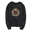 Women's Fashion Casual  Print Round Neck Sweater Loose Sports Tops Pullover