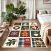 Christmas Printed Square Area Rug Soft Non Slip Floor Carpet For Bedroom Holiday Gift