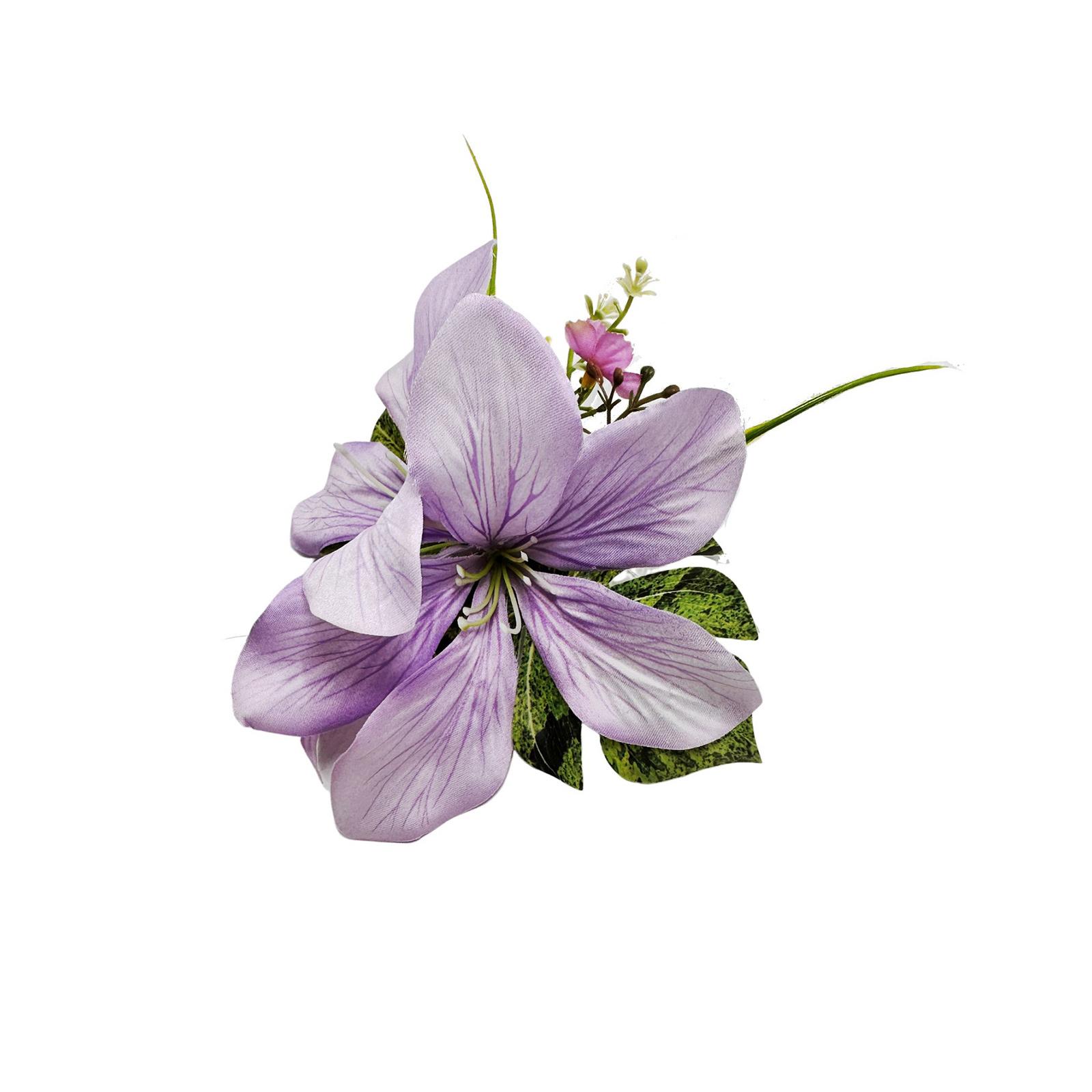 

Stylish Floral Hair Clip For Women Natural Lily Design Secure Grip Hairpin Multiple Color Option Event Accessories фиолетовый