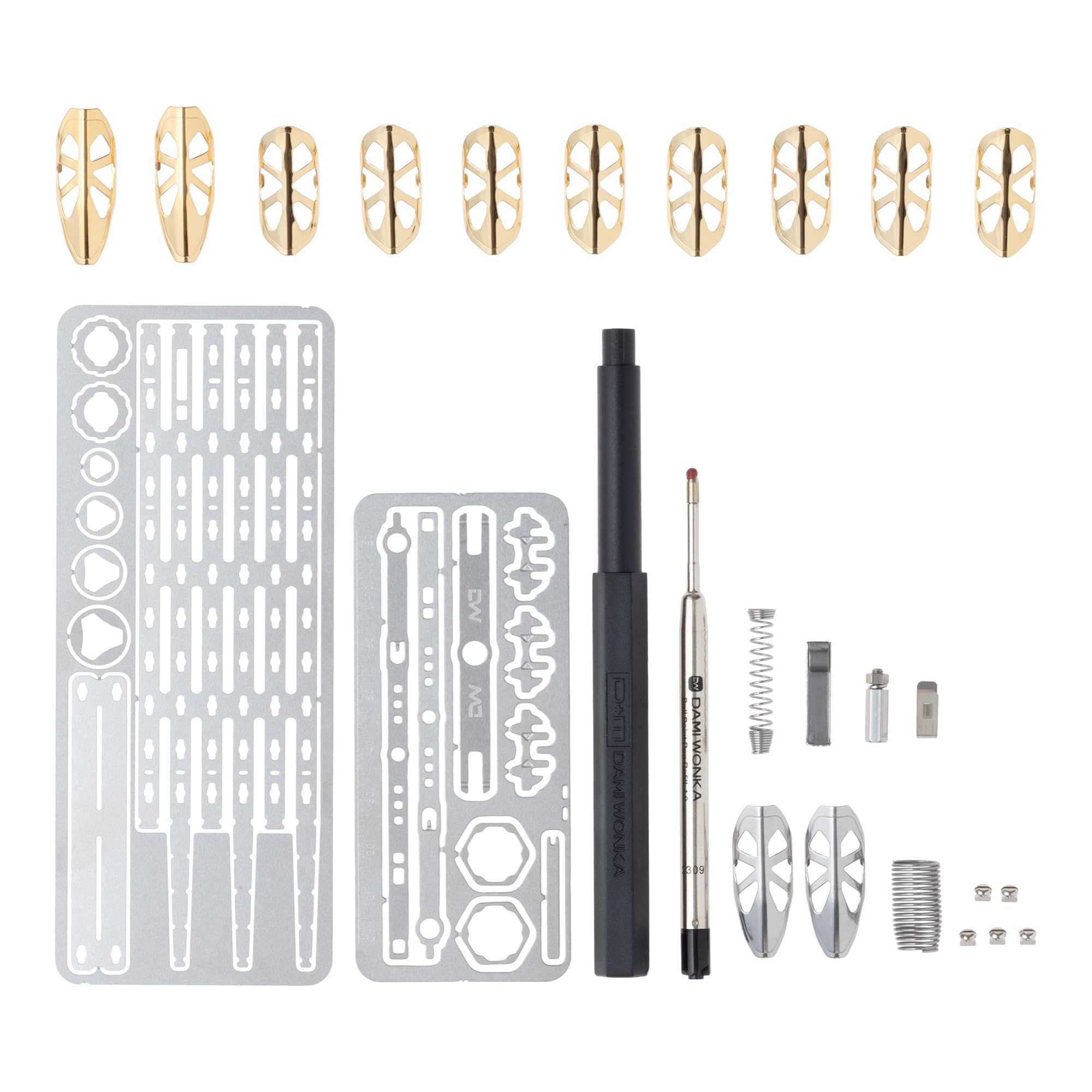 

DAREWORKS Собранная шариковая ручка из нержавеющей стали Мотив горы Броневые детали Серебро Золото 144 мм x 10 мм + Сборка.Крафт (тело) / (Запчасти) золотой