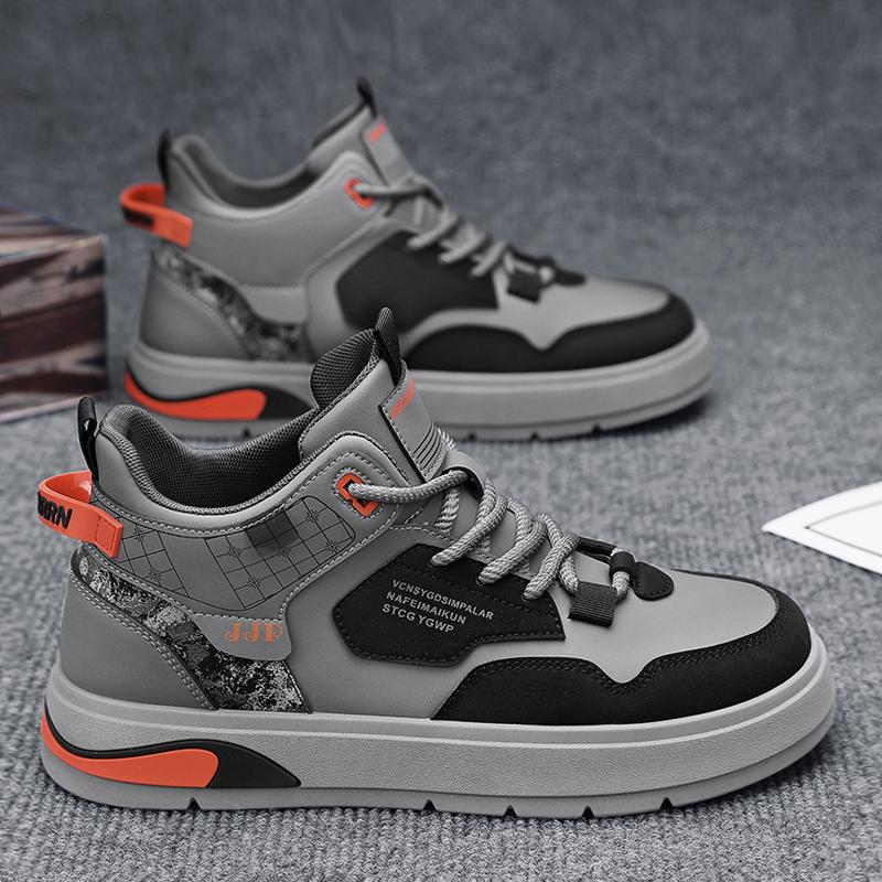 

Новые модные осенние и зимние мужские высокие ботинки martin для студентов, трендовые рабочие туфли на мягкой подошве для мальчиков, кроссовки Martin с защитой труда 44 чёрный/серый