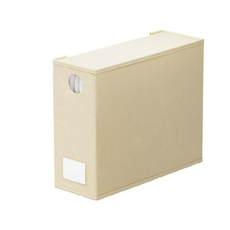 Bedding Storage Bag with Fabric Exterior for Sheet and Duvet Cover Sorting, Covered Case for Bedroom Shelf Use