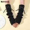 Botvotee Sleeves for Women Bow Half Finger Y2k Accessories Free Shipping Arm Warmers Half Finger Preppy Style Fingerless Gloves