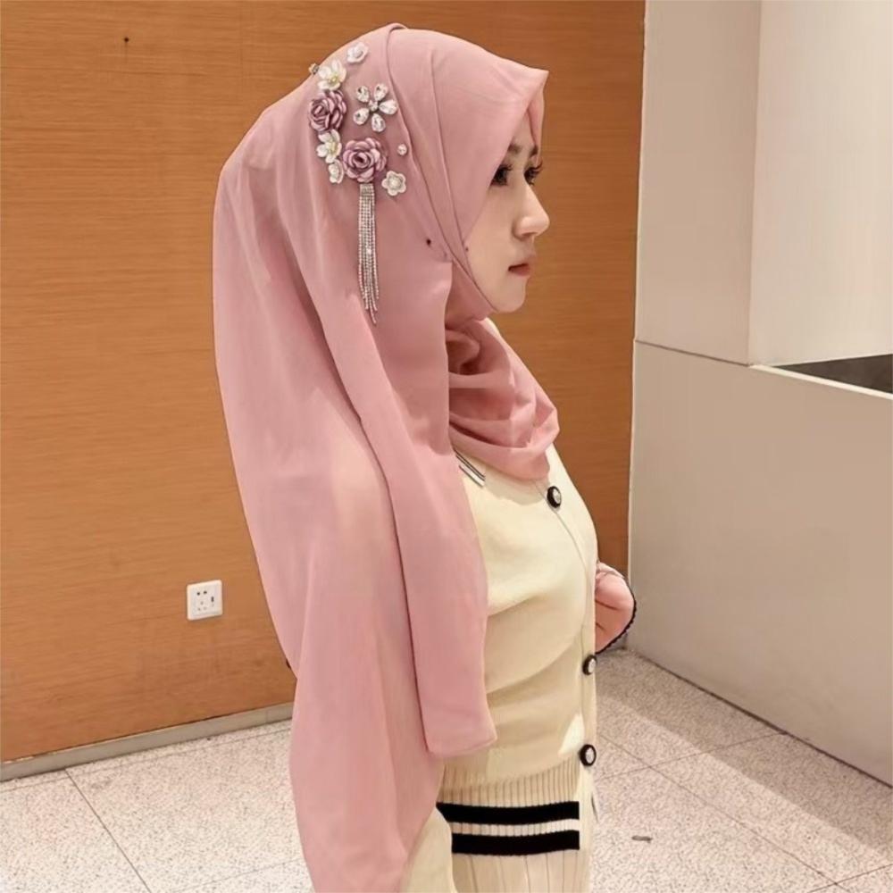 Gauze Head Wraps Long Islamic Headscarf Elegant Plain Hijab