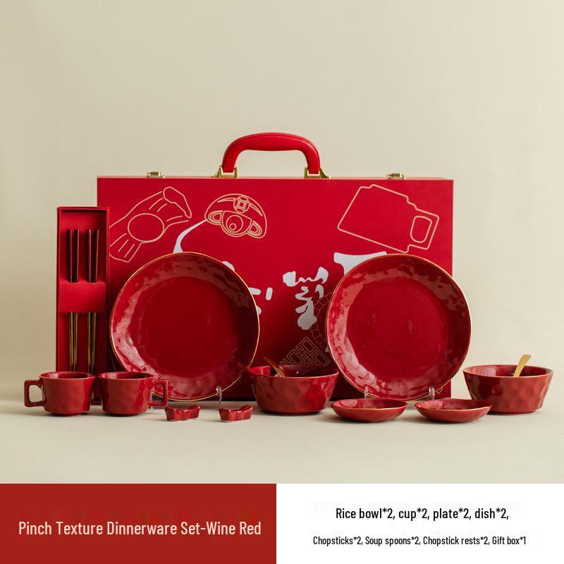 Special Wedding Gift Set: Tableware, Bowls, Chopsticks for Bride & Newlyweds, Ideal Engagement and Dowry Favors