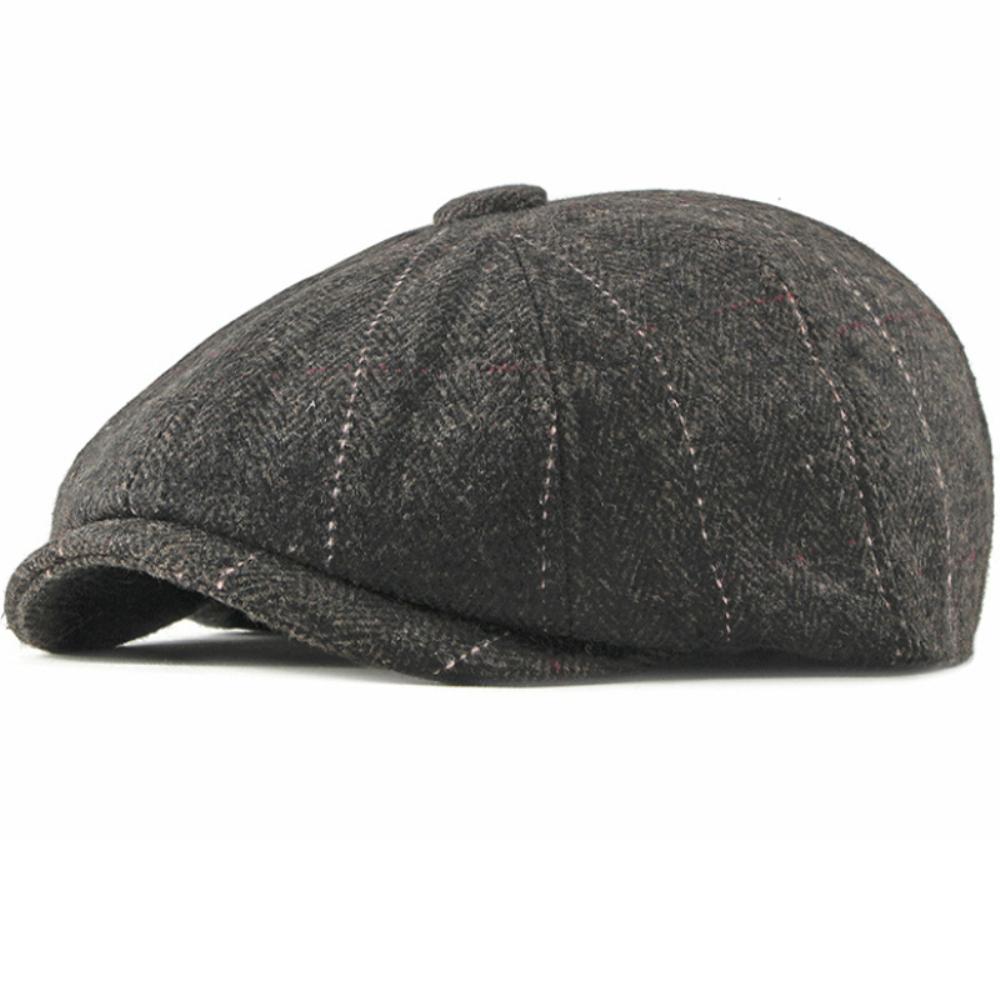

HT4964 Beret Cap Retro Artist Painter Plaid Beret Hat Male Female Ivy Flat Cap Autumn Winter Hat Adjustable Berets for Men Women 55-60cm Adjustable