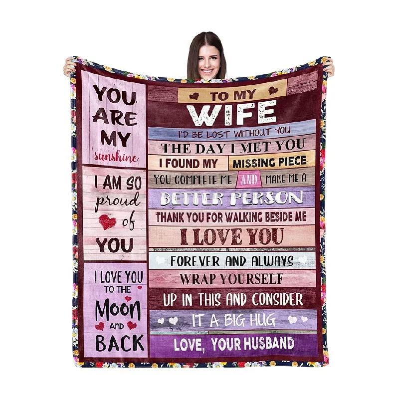 To My Wife Blanket from Husband Birthday Gifts for Wife Romantic Gifts for Her Husband to Wife Blanket Wife Birthday Gift Ideas