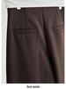 LUXI Women's Retro Lace-up Pleated Wide-Leg Pants - Autumn Casual Straight-Leg Long Trousers