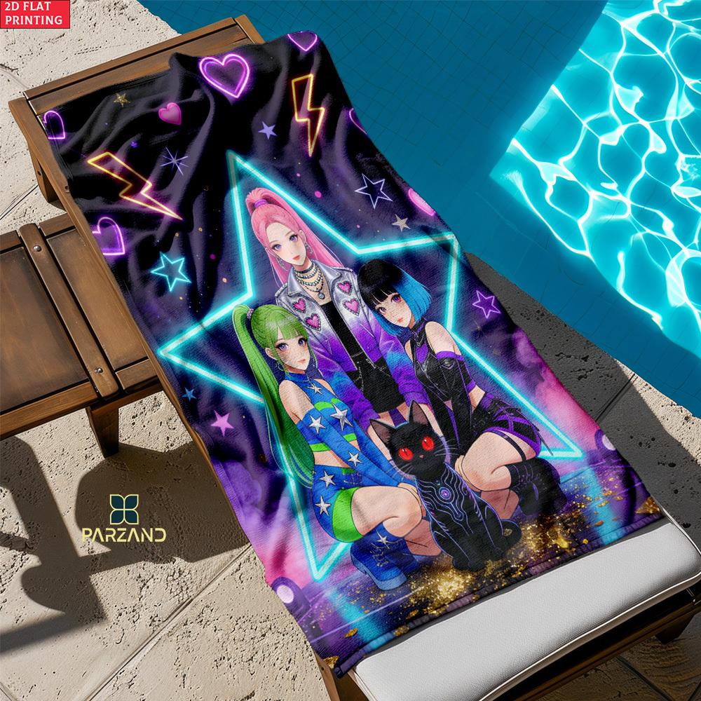 K-pop Star Anime Girl Microfiber Beach Towel Quick Dry Super Absorbent Sand Free Soft Oversized Bath Towels Bathroom Accessories