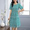 Mid-Length Silk Dress with Polka Dot Print