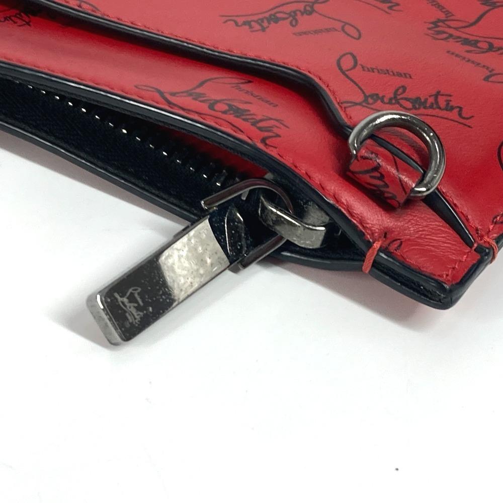 Christian Louboutin logo Bags, bags, pouches Clutch bag Leather Black/Red