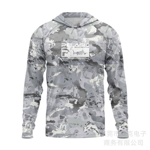 Pelagic Fishing Clothing Summer Camouflage Sunscreen Clothing Breathable Hooded Fishing Sportswear Quick-drying T-shirt Available