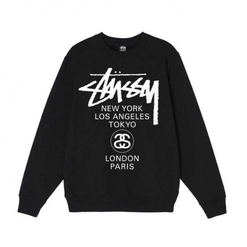 Sudadera Unisex con Estampado Stusy de Algodón Puro con Cuello Redondo - Estilo Moderno, Holgado y Casual