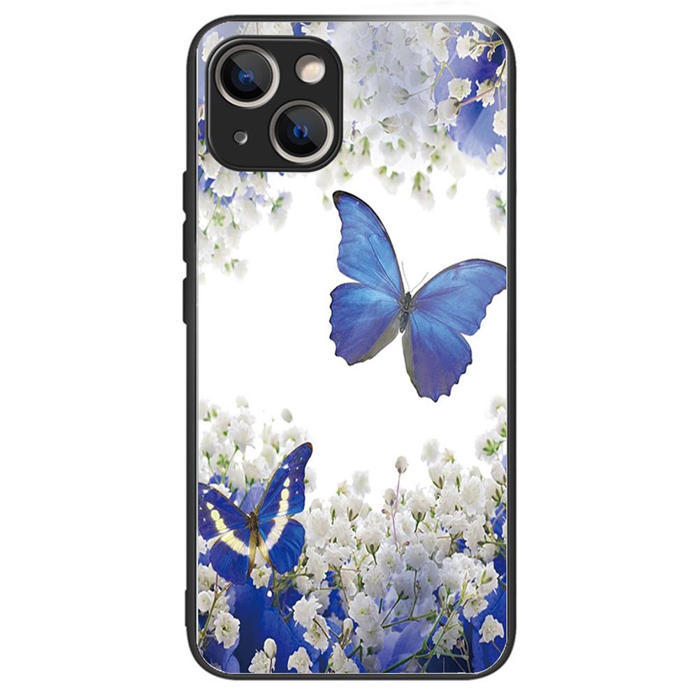 Tempered Glass+TPU Case for iPhone 15 Phone Cover Pattern Printing