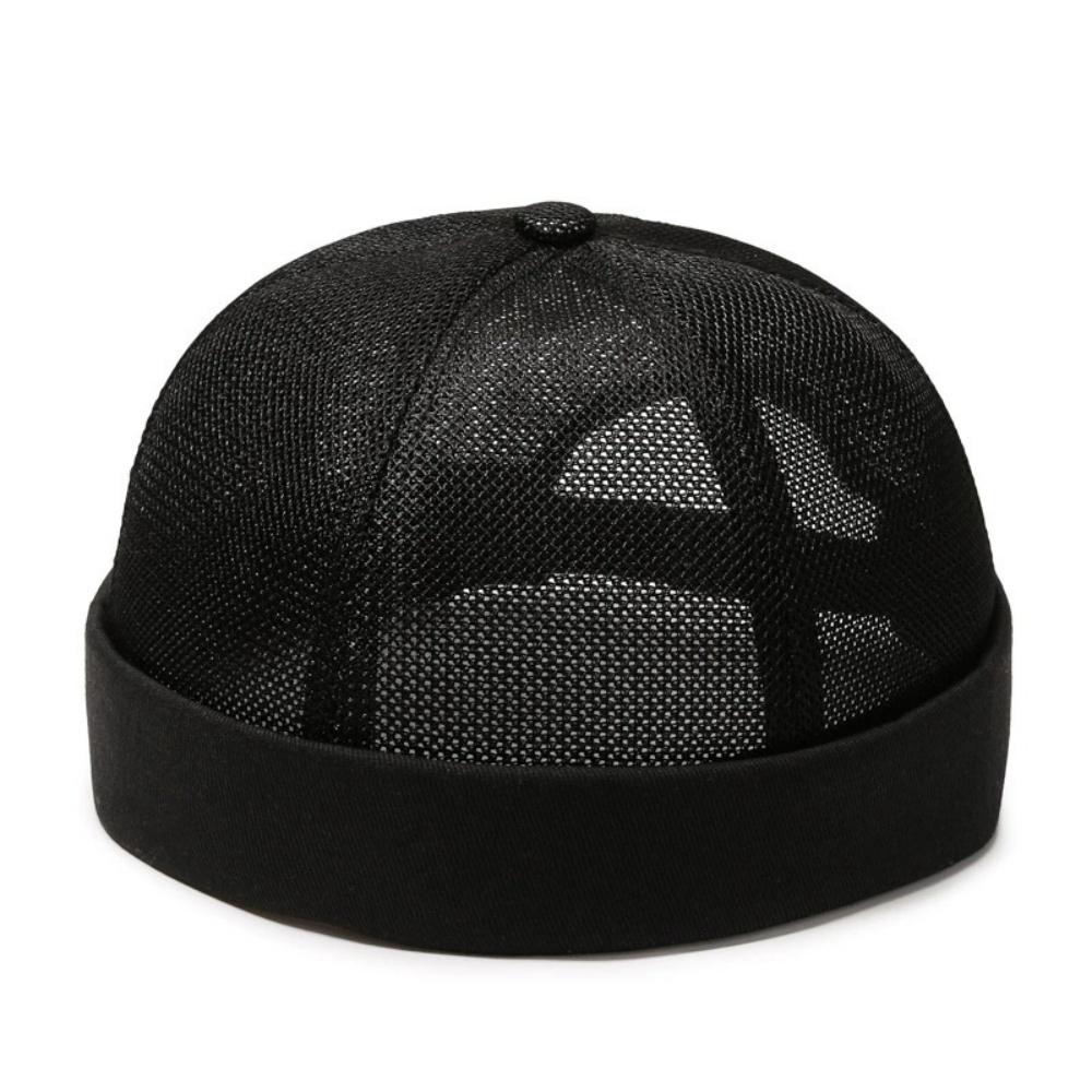 

Unisex Mesh Brimless Skullcap Hip Hop Sailor Summer Cap with Rolled Cuff Breathable Beanie Hat for Men Women