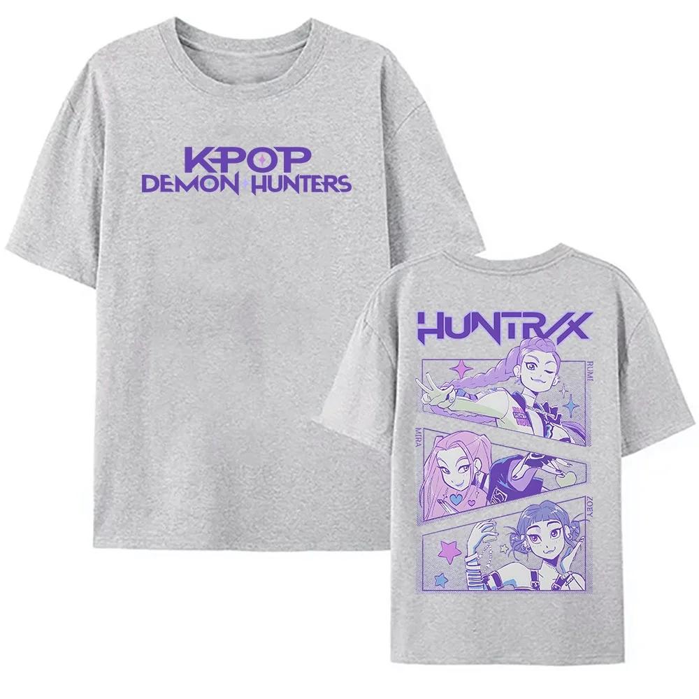 Women Tees KPop Demon Hunters Huntrix T-shirt Summer Loose Unisex Streetwear Hip Hop Fashion T Shirt Film Graphic Print Tshirts