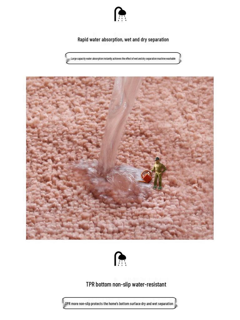 Superfiber Recycled Non-slip Bathroom Mat: Thick Jacquard, Strong Water Absorption