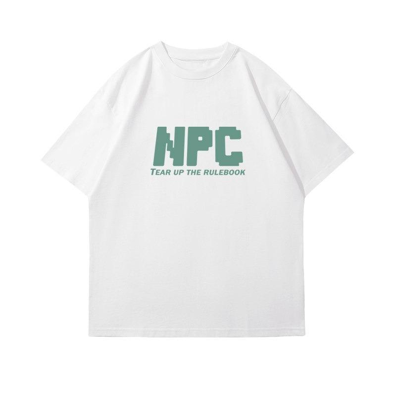 2026 Japan And Korean Npc Pixel Letters Shortsleeved Tshirt For Unisex And Unisex With The Same Commuting Style Travel Half Sleeve