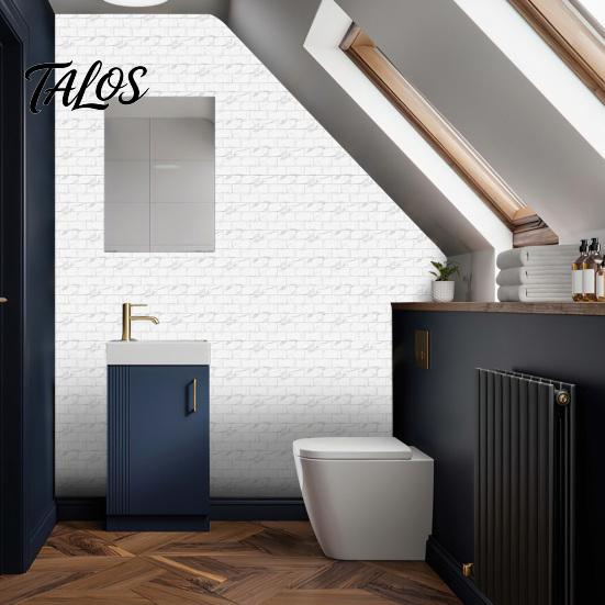 Oil Proof Wall Stickers for Bathroom 5Pcs Vintage Brick Tile Stickers, Waterproof Oil‑Proof Wallpaper, Peel Removable Backsplash Rental &