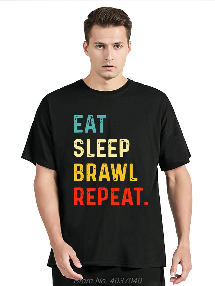 Funny Eat Sleep Brawl Repeat Gamer Graphic Tshirts Unisex Fashion Casual Tshirt Fashion Clothes Streetwear Loose Oversized T Shirt