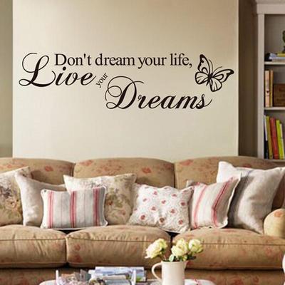 Removable Butterfly Words Art Vinyl Quote Word DIY Nálepka na stenu Nálepka Nástenná maľba Home Room Wall