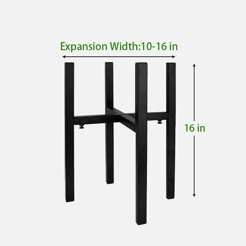 

Компактная регулируемая металлическая подставка для растений | Полка в стиле середины века для горшков 10 -16 для дома и улицы | Черный современный дизайн