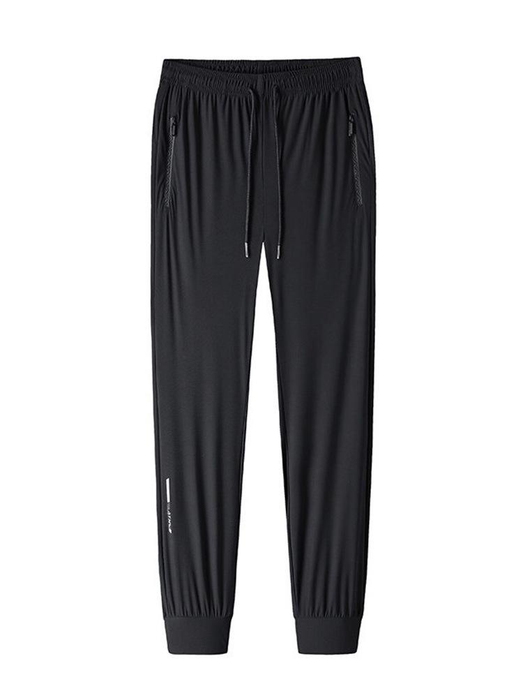 Ice Silk Pants for Men's Summer Slim Casual Loose High Elasticity Quick Drying Outdoor Running Casual Pants