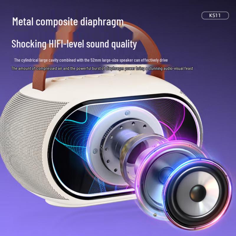 Newmine KS11 Portable Karaoke Bluetooth Speaker with Microphone CN plug (adapter included)