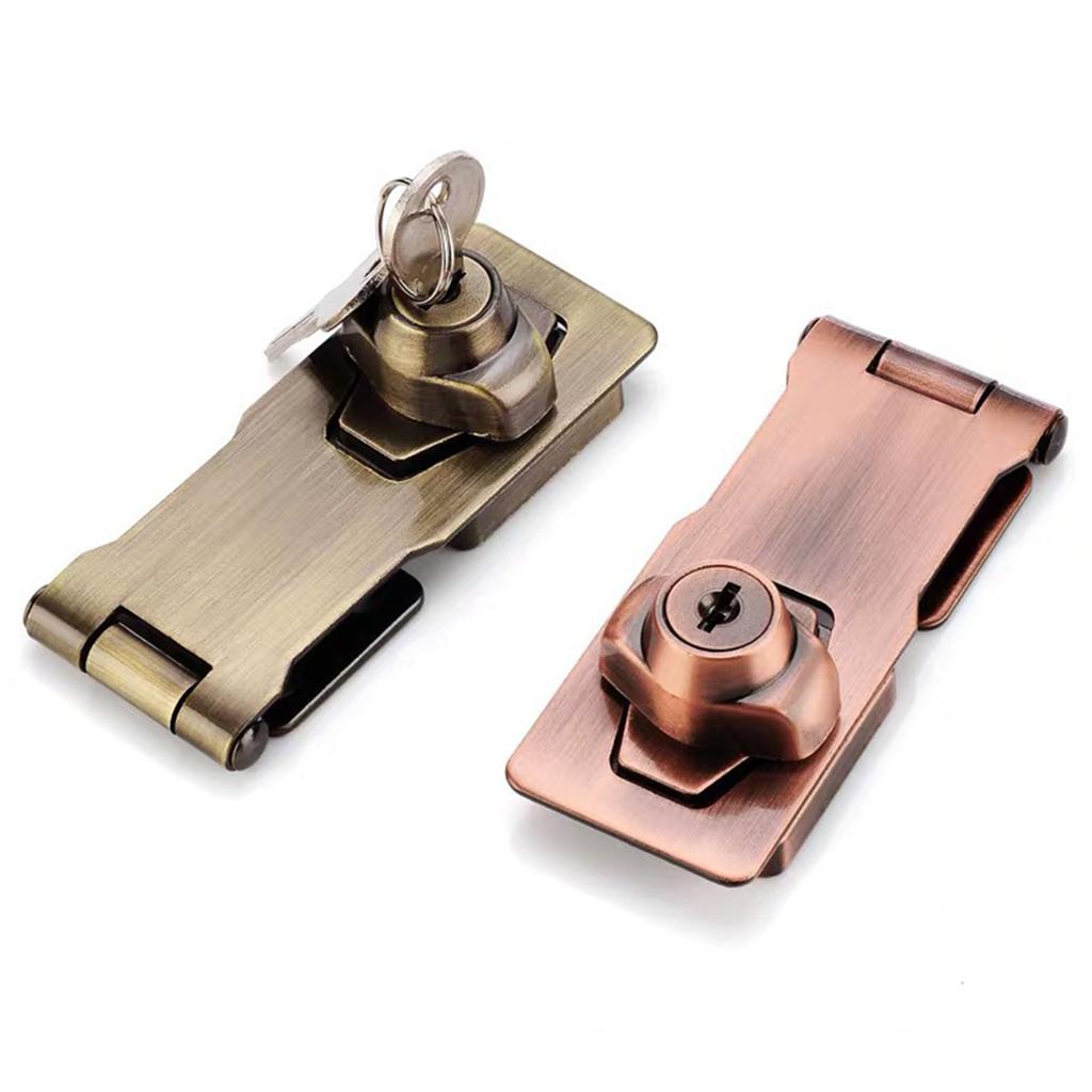 90 Degrees Rotation Knob Keyed Locking Hasp Double Door Cabinet Lock Twists Knob Keyed Locking Hasp Easy to Install
