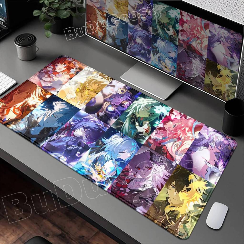 New Mouse Pad Honkai Star Rail Hysilens Evernight Large Computer Office Table Mats XXL Rubber Anti-slip Gaming Keyboard Mousepad