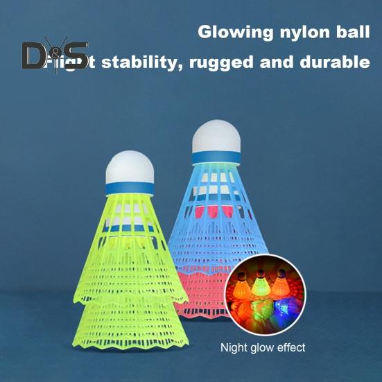 3/4 /8 Pcs LED Badminton Petecas Longa Duração Noite Visível Nylon Brilhante Petecas À Prova de Vento Iluminação Badminton para Jogo Noturno