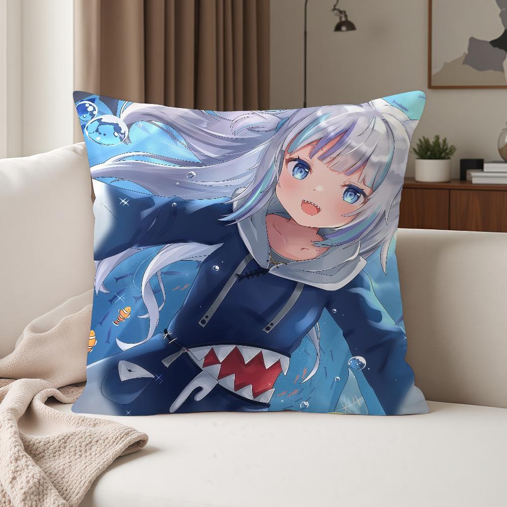 Virtual Ggawr Gura Anime Pillow Case Suitable For Bedrooms Living Rooms Cars Home Decoration