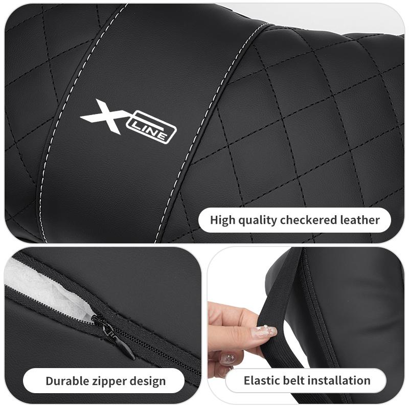 For KIA Car Neck Pillow Leather Lumbar Support Backrest Headrest Cushion Rio K5 K2 Sportage Niro Soul Stonic Picanto Sorento