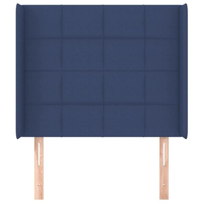 VidaXL Tête de lit avec oreilles Bleu 93x16x118-128 cm Tissu3119568