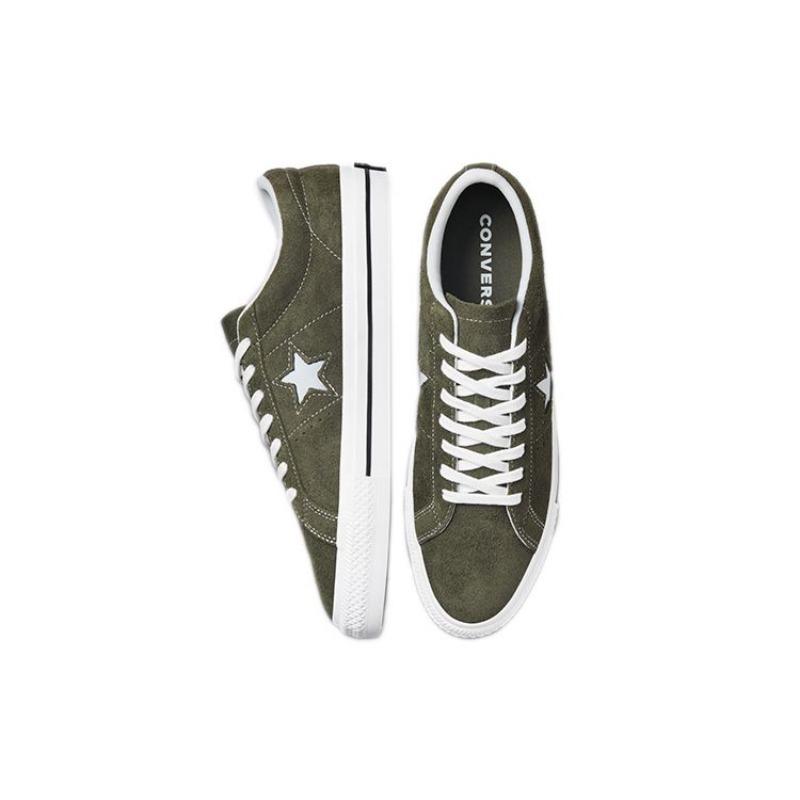 Converse One Star Series Unisex Low Canvas Shoes Vintage Casual Olive Green 171585C