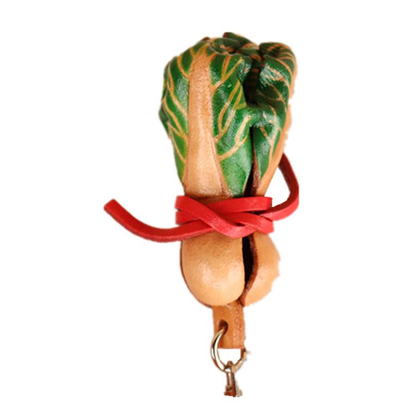First Layer Cowhide Creative Cabbage Pendant Bag Pendant Accessories Car Keychain Mini Vegetable Pendant